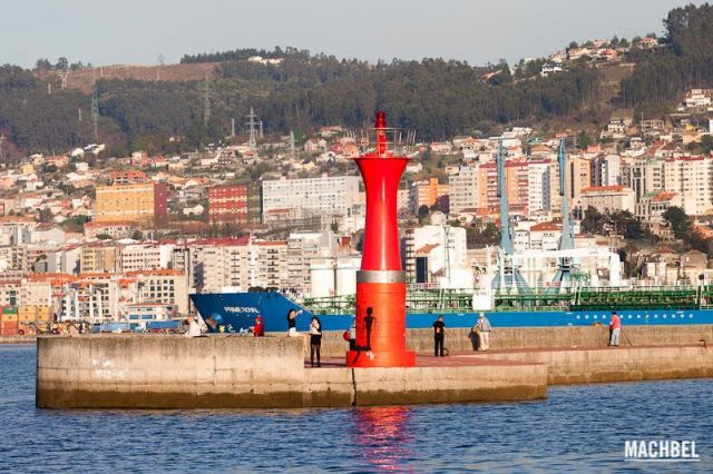 Vigo desde el océano Atlántico. Galicia, España