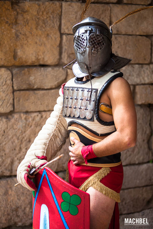 Recreación de la lucha entre gladiadores de Tarraco Viva 2013. Tarragona, Cataluña, España