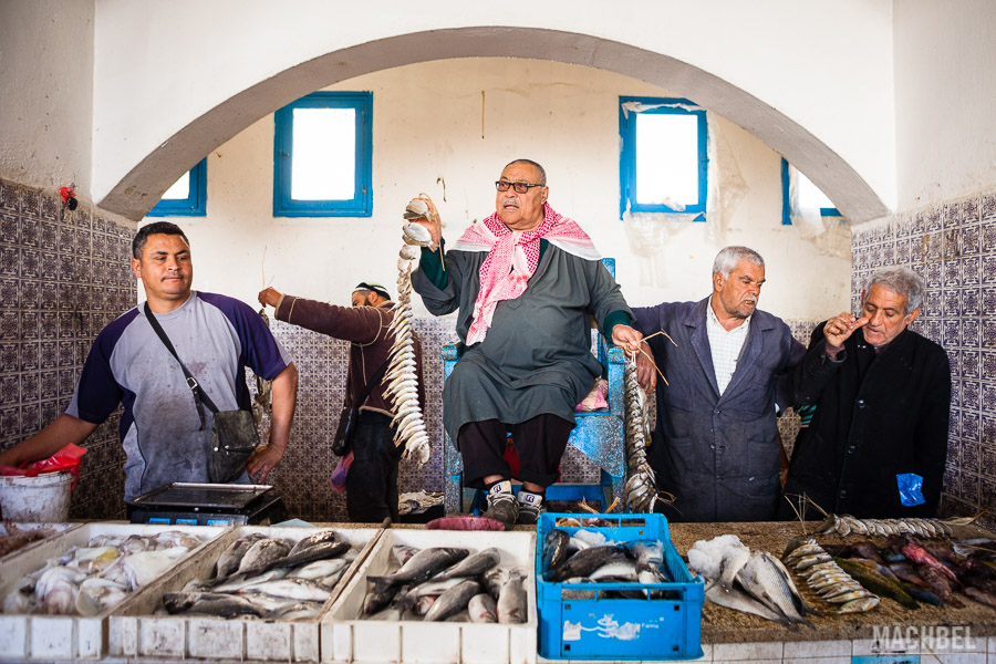 Subasta de pescado en Djerba