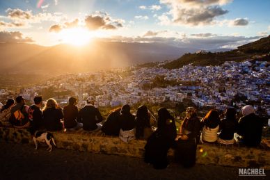 Atardecer sobre el pueblo azul de Chefchaouen